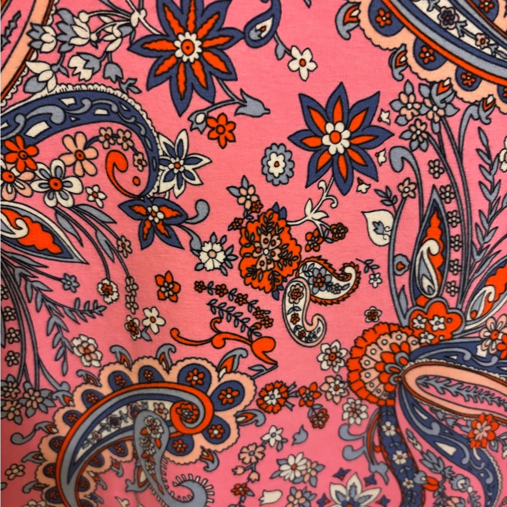 Talbots Vibrant Pink Paisley Short Sleeve Tee size MP - Picture 6 of 6